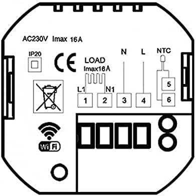 AC603H WLAN Smart Thermostat CALORIQUE - für elektrische Fußbodenheizung, programmierbar, 16A, App-Steuerung, kompatibel mit Alexa & Google Assistant, Tuya