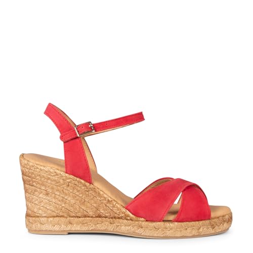 miMaO CALPE - Sandalias de esparto en piel ROJO EU 38