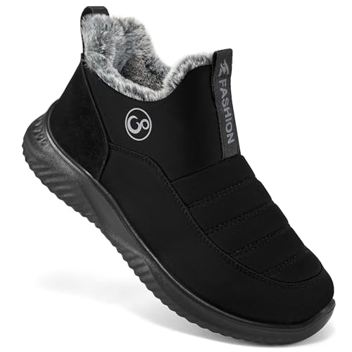 Alicegana Womens Snow Boots Winter: Warm Fur Lined Ankle Booties Waterproof Non Slip Snow Shoes for Outdoor Walking