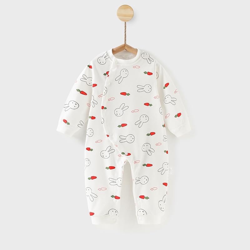 Newborn Baby Romper - Unisex Cotton Bodysuit for Infant Baby Boys Girls 3 Pack Long Sleeve Button Solid Jumpsuits - Image 4