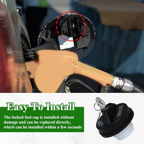 Locking Gas Cap Fuel Tank with Key, Gas Cap Lock Locking Fuel Cap Cover Replacement for Toyota 4Runner, Chevy Silverado 1500 2500 3500, Nissan GMC Honda Subaru Buick #10504 77300-47020 by Tecledsn - Image 7
