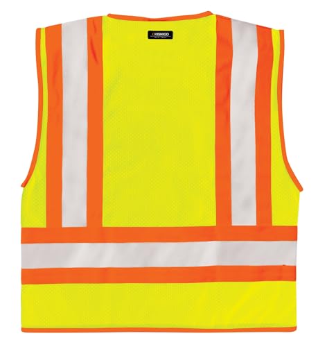 Kishigo 1056 Ultra-Cool Polyester Mesh Contrasting Vest, Extra Large, Lime
