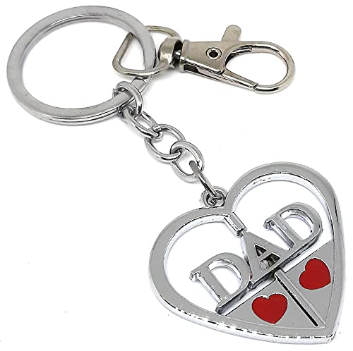 aura Revolving I Love Dad Papa Gift Keychain For Birth Fathers Day Bike Car House Home Office Keys Silver Metal Hook Keychain-picture-35