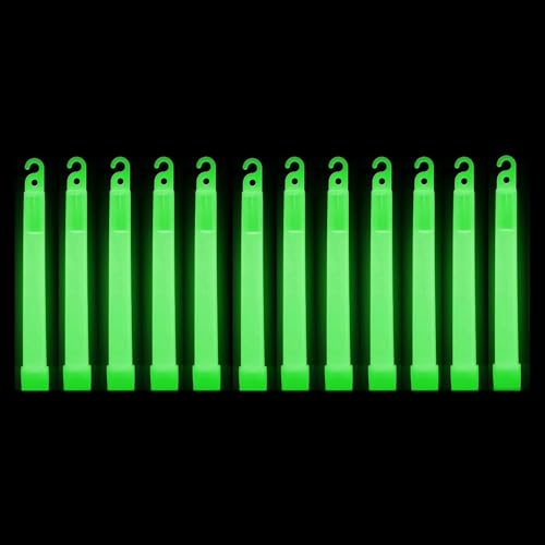 Glow Mind 50 Industrial Grade Glow Sticks, 6 Inch Ultra Bright Emergency Light Sticks with +12 Hours Duration (Green)