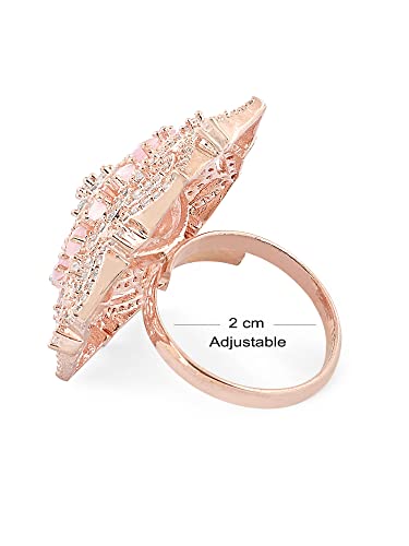 CZ Party Bling Brass Adjustable Ring For Women