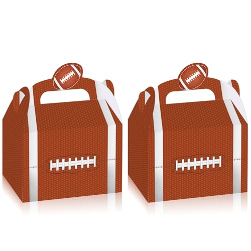C L cooper life 12pcs Football Party Gift Treat Boxes Brown Rugby Candy Goodie Boxes for Football Birthday Party Touch Down Party Supplies