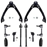 Detroit Axle - 10pc Front End Suspension Kit for 2006-2012 Chevy Colorado GMC Canyon, 2007-2008 Isuzu i-290, Upper Control Arms w/Ball Joint Sway Bars Tie Rods Boots Replacement