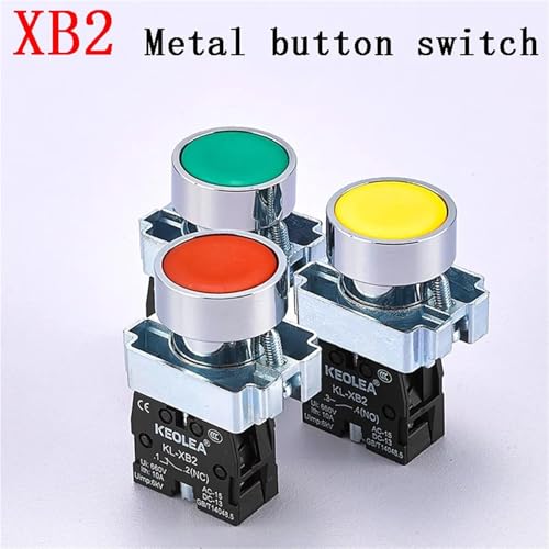 Interruptor de botón metálico XB2 verde con caja de control para arranque y parada industrial 3