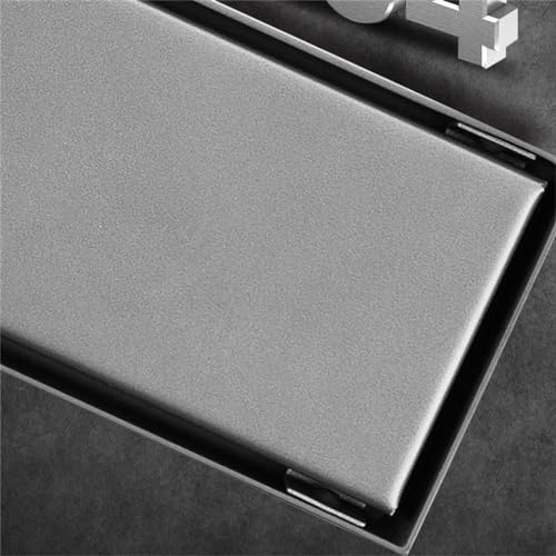 Ducha con drenaje de piso rectangular invisible y fregadero de drenaje grande de acero 5