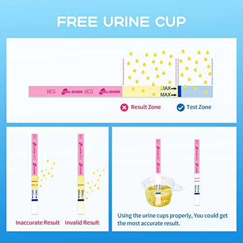 Pregnancy Tests With Cup, 25 Bulk Pregnancy Test Strips For Home Detection, Over 99% Accuracy, Individually Wrapped Fertility Tests, Extra-Wide 5Mm Hcg Test Kit Comfortable Grip, Pruebas De Embarazo #TOP4
