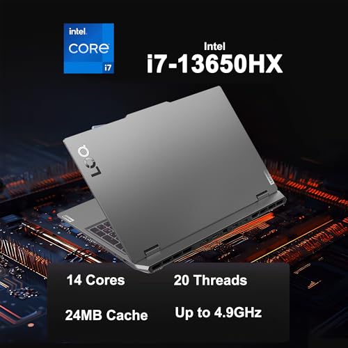 Image of Lenovo LOQ Gaming Laptop 15.6 inch FHD IPS 144Hz (100% sRGB, G-SYNC) Intel 14-core i7-13650HX 32GB RAM 1TB SSD GeForce RTX 5060 DLSS4 (440 AI Tops) Backlit Nahimic 5MP Privacy Camera Win11 ICP Hub