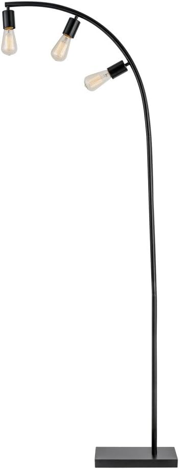 Globe Electric 12950 Winslow 70" 3-Light Floor Lamp, Black, Satin Finish