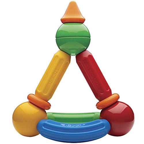 Stick-O magnetische Bausteine für Kinder ab 1 Jahre, kreatives Konstruktionsspielzeug, Lernspielzeug mit Magnet, 20 Modelle für Mädchen und Jungen, Montessori Spielzeug, 10 Teile Set,