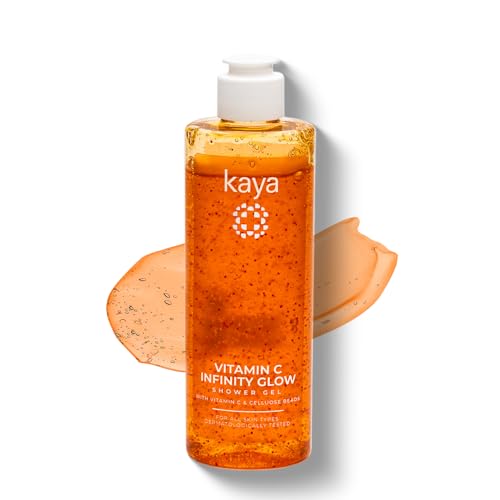 Image of Kaya Vitamin C Infinity Glow Shower Gel | Dermatologist-Developed with 22 Years of Expertise | Brightening & Antioxidant Body Wash with Ascomate-C & Cellulose Beads | Radiant Glow, Gentle Daily Cleanse | For All Skin Types | 240 ml
