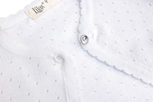 Lilax Baby Girls' Knit Long Sleeve One Button Closure Bolero Shrug4