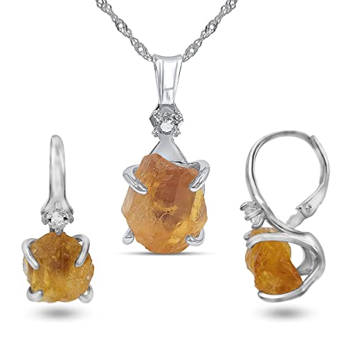 real raw citrine drop earrings and...