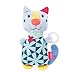 Produktbild Fehn 055474 Schnullertier Katze COLOR Friends  Spieltier mit Rassel und Schnullerhalter für Babys ab 0 Monaten  Größe: 14 cm