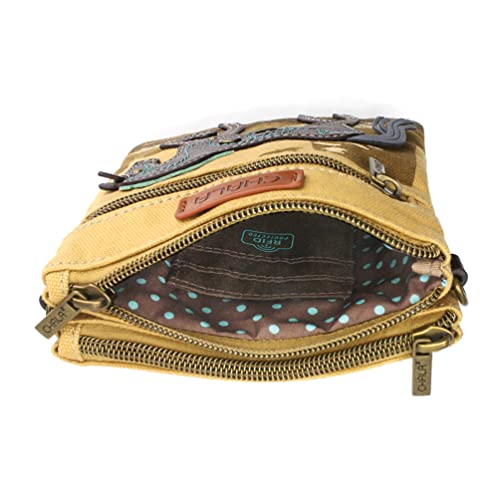 Image of CHALA Double Pocket Xbody Women RFID Protected Canvas Crossody Purse with Adjustable Strap | Double Pocket