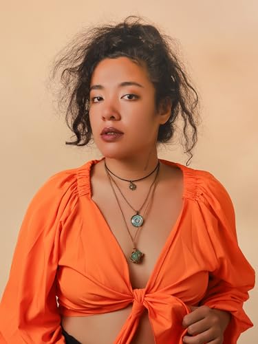 MINACHI Bohemian Retro Style Multi Layer Necklace, Green Crystal Sun and Floral Pendant, Ethnic Jewelry for Women4