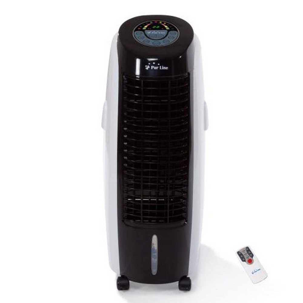 PUR LINE | Climatizador Evaporativo Digital Gran Capacidad Panel LED, 6 Velocidades, Ionizador, Temporizador de 24h, Rejilla Motorizada, Control Remoto y Tanque 15 Litros –