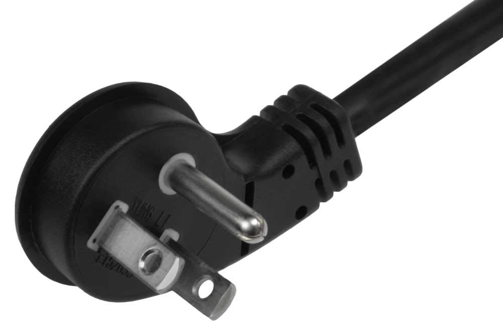SF Cable 3ft Ultra Low Profile Angle NEMA 5-15P à C13 Angle droit avec SJT 18/3 AWG (IEC320 C13 to NEMA 5-15P)