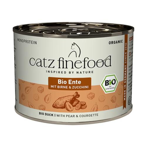catz finefood Bio Katzenfutter Ente - N° 505 - Nassfutter für Katzen - 6 x 200 g - Ohne Getreide & zugesetzten Zucker (1,2 kg)