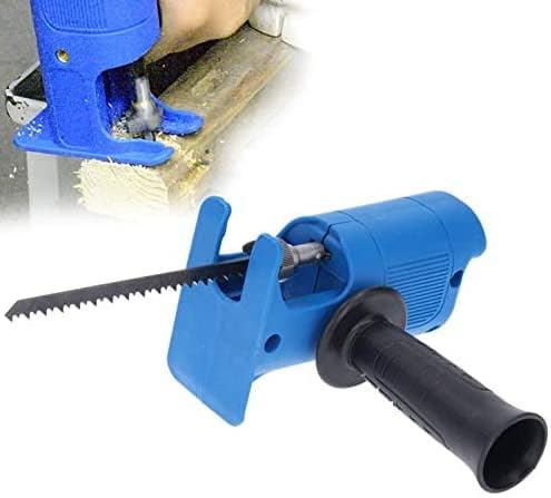 Electric Reciprocating Saw, Portable Reciprocating Saw Adapter, Jig Saw Electric Drill Tool Attachment with 3 Saw Blades, Quick Electric Drill Can Be Connected for Wood Metal Cutting