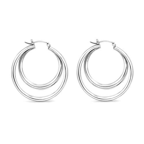 Boucles d'oreilles créoles en argent 925 fait main Gretes