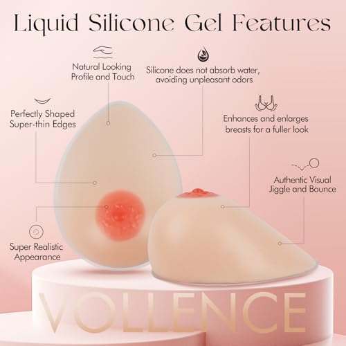 Image of Vollence One Pair Silicone Breast Forms Fake Boobs Crossdresser Prosthesis Mastectomy