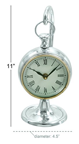 Deco 79 Coastal Aluminum Abstract Clock, 5" X 5" X 11", Silver #TOP1
