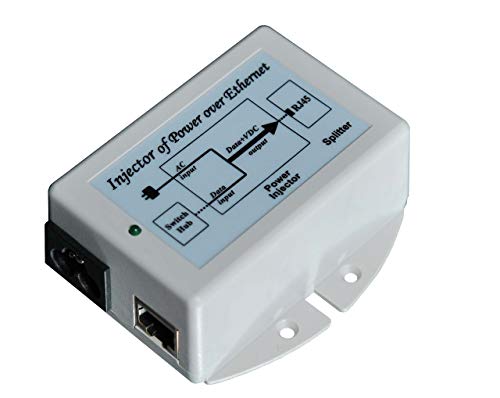 Insertador PoE pasivo Gigabit 48V 24W con entrada 120/240VAC y puerto RJ45 blindado miniatura 1