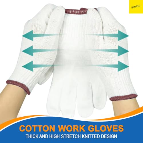 Image of karomouj Blade-Resistant Hand Gloves with Cut Proof Safety, Anti Cut Resistant Glove for Chopping Food Vegetables and Kitchen use (White 1 Pair)