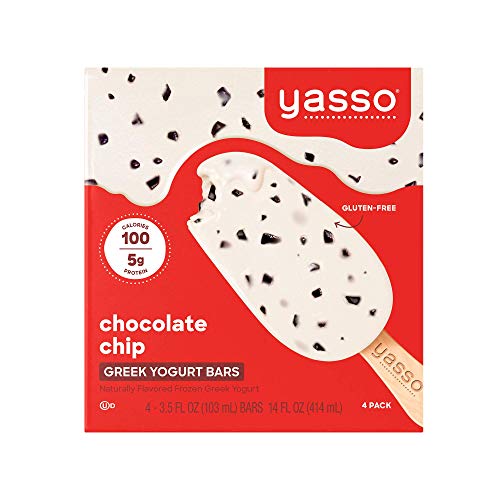Yasso Frozen Greek Yogurt Bars Chocolate Chip, 4-Count Box (Case of 8)