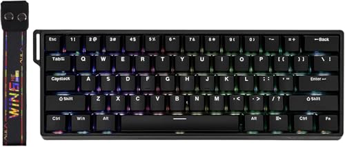 FOXMM WIN60 HE Clavier 8000Hz Rapid Trigger, Précision RT de 0,02 mm, Clavier Gamer Filaire 60% avec Interrupteur Magnétique, Actionnement Réglable, SOCD et Snap Tap, Hot Swap, Noir