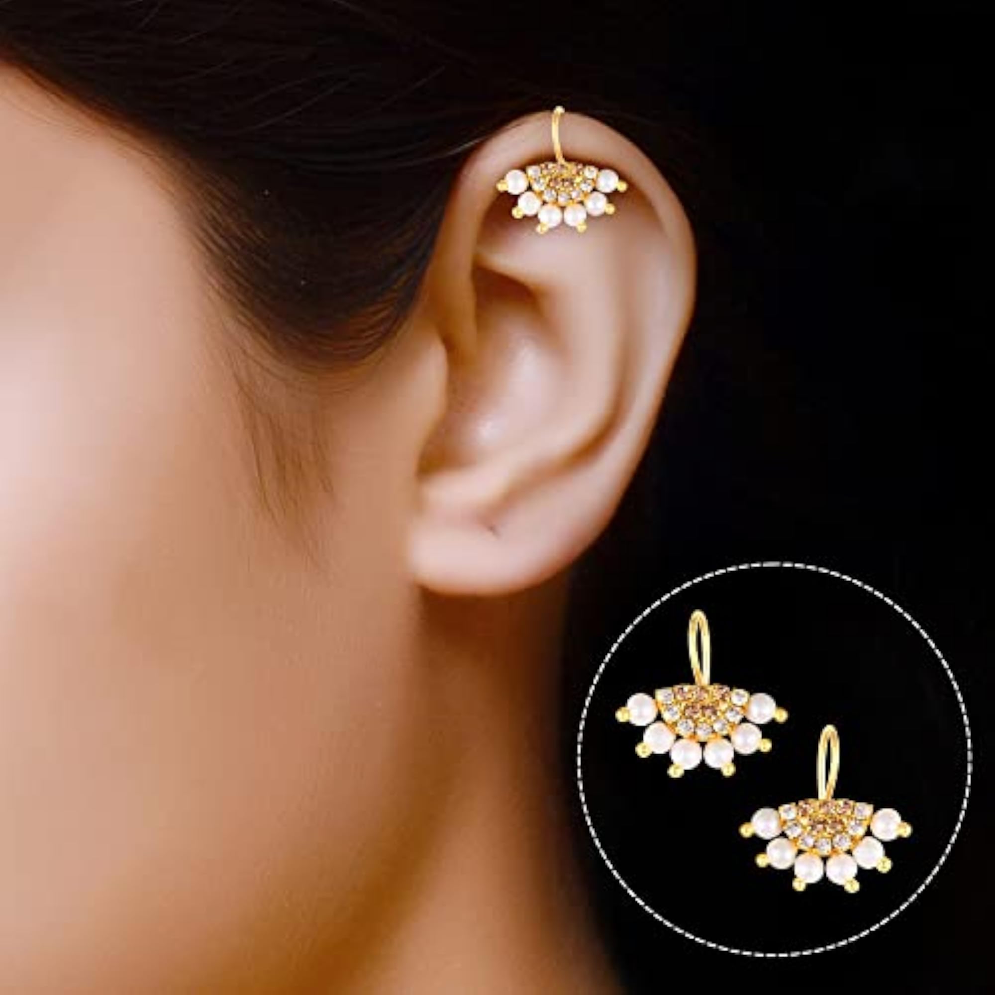 Maharastrian Culture Bugadi Gold Plated Earrings
