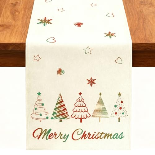 Tischläufer Weihnachten 33x180 cm Weihnachtsdeko Weihnachtstischdecke...