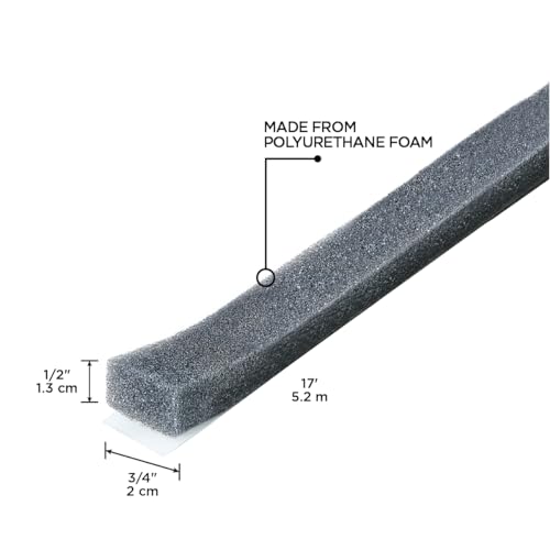 Image of M-D Building Products 02113 1 /2 in. x 3 /4 in. x 17 ft. Gray Economy Foam Window Seal for Ex-Large Gaps