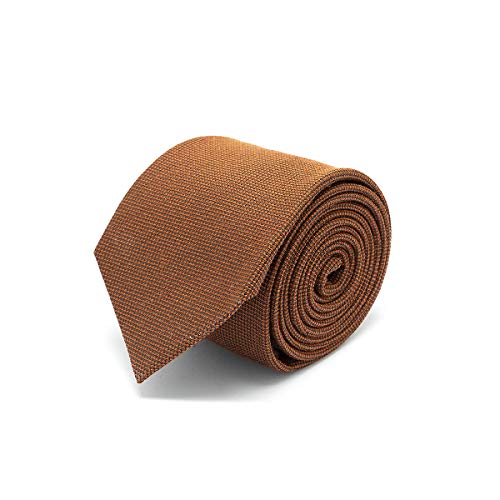 BRERA 67 : Cravate Homme Rouille Étroit Slim Laine et Soie faite à la main, Cravates 148x8 Mariage, Boîte cadeau, Accessoires Mode,Vente au Particulier.