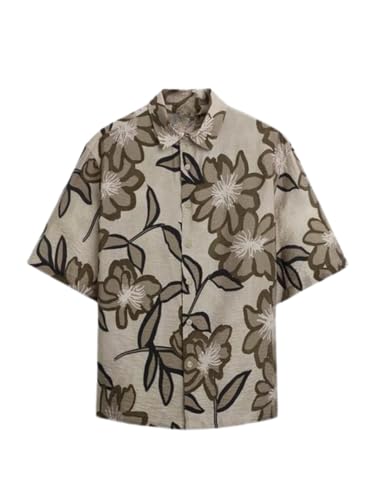 Image of Leriya Fashion Men's Polycotton Regular Fit Casual Stylish Printed | Formal Printed Half Sleeve Shirt |Summer Button Down Shirts for Men