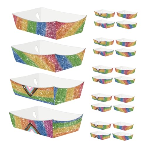 Cabilock 24pcs Grease Food Boat Holders for Parties Picnics and Events Sturdy Lightweight Easy Assembly Goodie Boxes