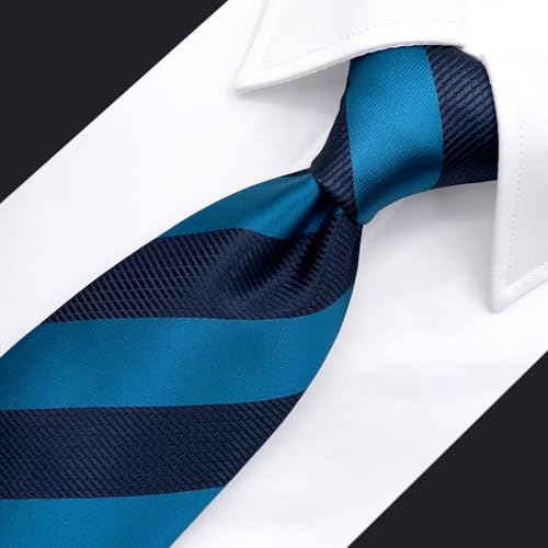 S&W SHLAX&WING Necktie for Men Striped Ties Green Yellow Blue for Business Suits