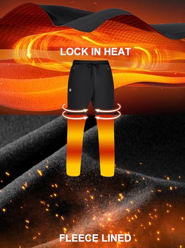 G Gradual Men's Fleece Lined Winter Pants with 3 Zipper Pockets Warm Athletic Joggers Workout Running Sweatpants for Men4