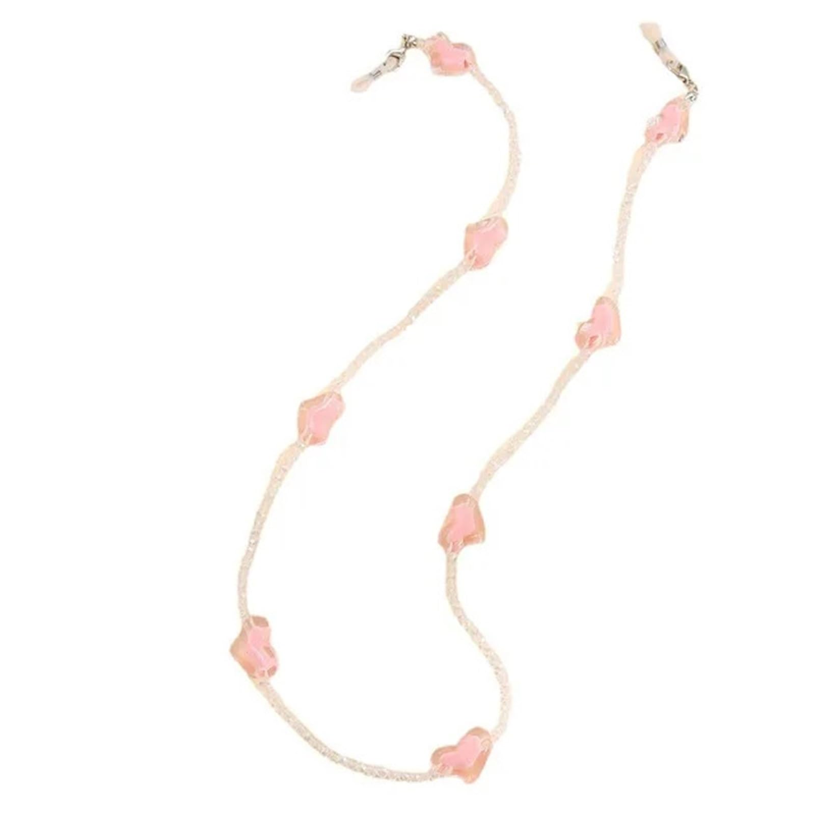 Chaîne De Lunettes Soleil 2 Pièces, Masque En Cristal Rose Pour lunettes | Accessoires de lunettes for femmes, cordon de sangles for lunettes