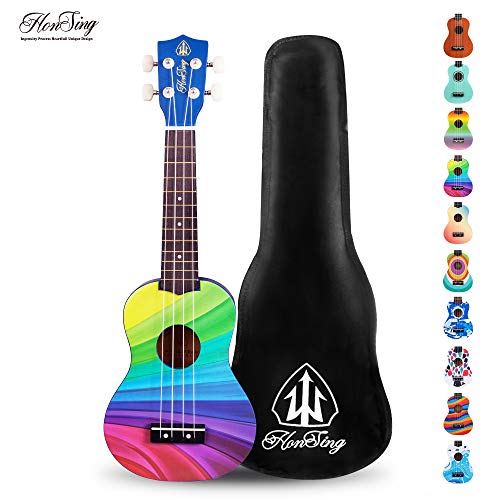 Honsing Soprano Ukulele Beginner Hawaii kids Guitar Uke Basswood 21 inches with Gig