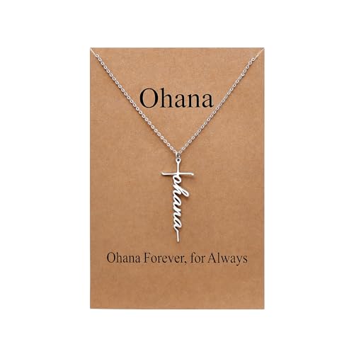 Ohana Cross Necklace Religious Jewelry Christmas Birthday Gifts for Women