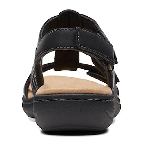 Clarks Women's Laurieann Vine Flat Sandal, Black Leather, 6 UK - Image 5