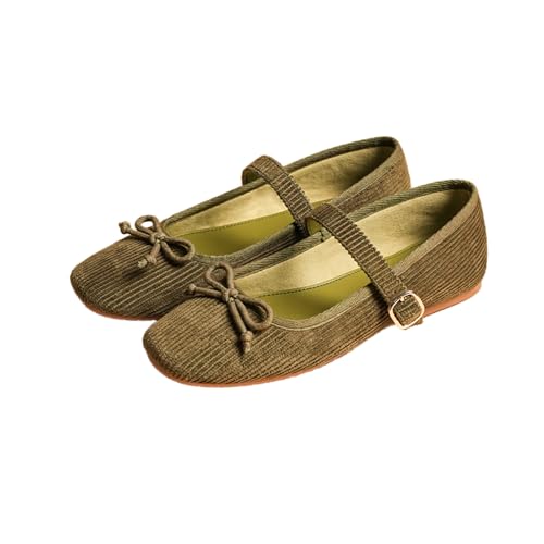 Image of Theater Dorothy Casual Ballet Flats for Women | Stylish Mary Jane Ballerina with Bow Detail | Lightweight Comfortable Footwear with Cushioned Insole