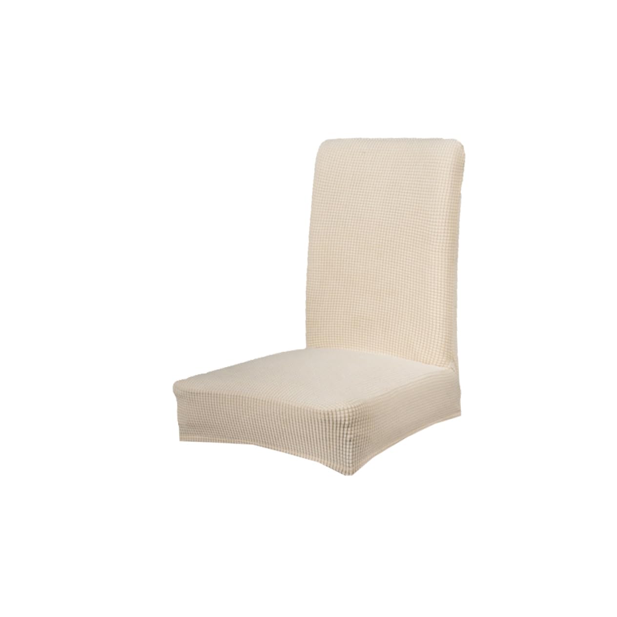 Housse de chaise extensible beige pour salle à manger et fête