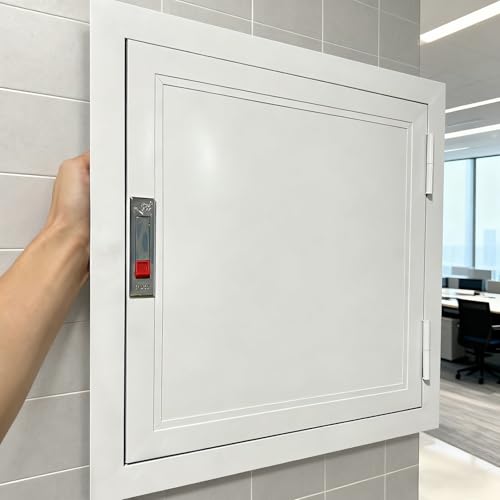 Acceso a tuberías y conexiones de pared mediante panel estanco con llave de 55x55 cm 3