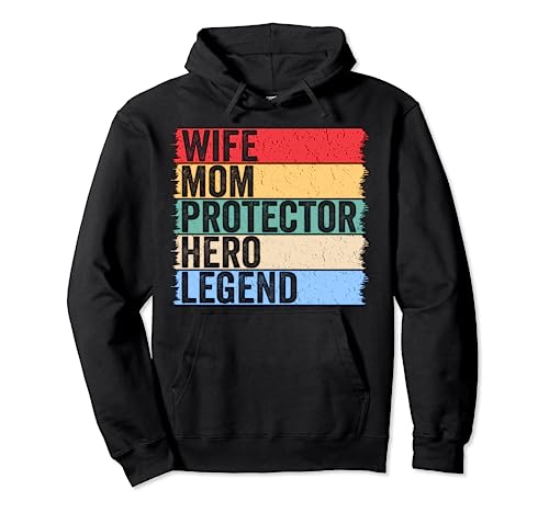 Retro Wife Mom Protector Hero Legend Funny Sudadera con Capucha